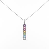 K18WG カラーストーンネックレス