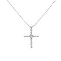 K18WG クロス ダイヤモンドネックレス