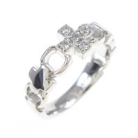 K18WG クロス ダイヤモンドリング