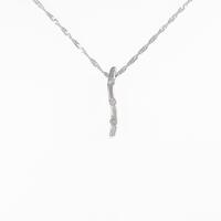 K18WG スリーストーン ダイヤモンドネックレス