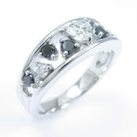 K18WG ハート ダイヤモンドリング