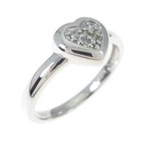 K18WG ハート ダイヤモンドリング