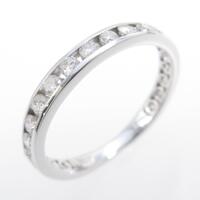 K18WG ハーフエタニティ ダイヤモンドリング