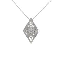 K18WG フラワー ダイヤモンドネックレス