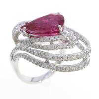 K18WG ルベライトトルマリンリング