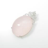 K18WG ローズクオーツペンダント