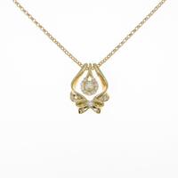 K18YG 2WAY リボン ダイヤモンドネックレス