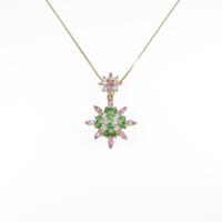 K18YG カラーストーンネックレス