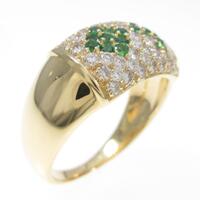 K18YG グリーンガーネットリング