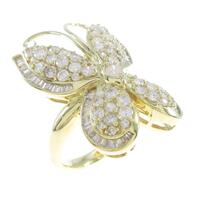 K18YG バタフライ ダイヤモンドリング