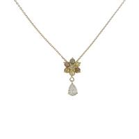 K18YG フラワー ダイヤモンドネックレス