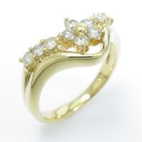 K18YG フラワー ダイヤモンドリング