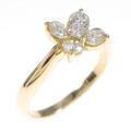 K18YG フラワー ダイヤモンドリング