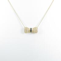 K18YG リボン サファイヤネックレス