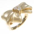 K18YG リボン ダイヤモンドリング