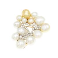 K18YG／PT シロチョウパールブローチ