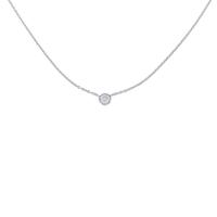 【リメイク】K18WG ソリティア ダイヤモンドネックレス