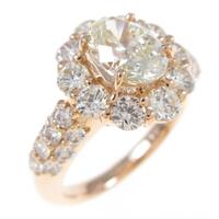 K18PG ダイヤモンドリング 1．024ct・VLY・SI2・オーバルカット