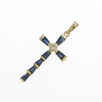 750YG クロス サファイヤペンダント