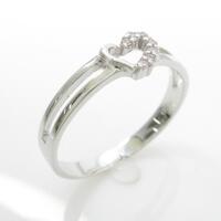 K18WG ハート ダイヤモンドリング