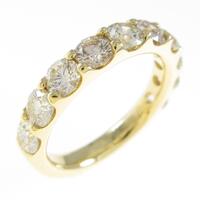 K18YG ハーフエタニティ ダイヤモンドリング