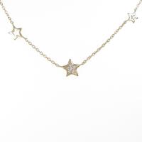 K18YG スター ダイヤモンドネックレス