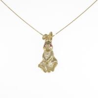 K18YG ラビット ルビーネックレス