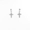 K14WG クロス ダイヤモンドピアス