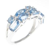 K18WG アクアマリンリング