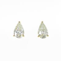 【リメイク】K18YG／ST ダイヤモンドピアス 2．013ct・2．016ct・M・SI1?2・ペアシェイプ