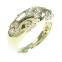 K18YG フラワー ダイヤモンドリング