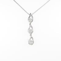 K18WG ダイヤモンドネックレス 0．765ct・G?H・VS1?SI2・FAIR