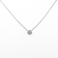 K18WG ソリティア ダイヤモンドネックレス