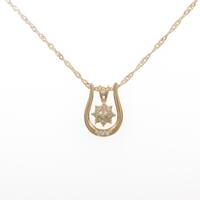 K18YG 2WAY ホースシュー ダイヤモンドネックレス