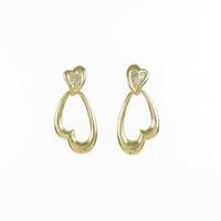 K18YG ハート ダイヤモンドピアス