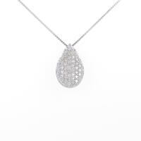 K18WG ドロップ パヴェ ダイヤモンドネックレス