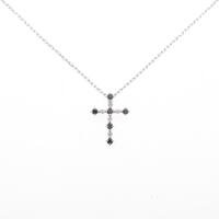 K18WG クロス ダイヤモンドネックレス