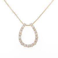 K18YG ホースシュー ダイヤモンドネックレス