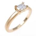 K18YG ダイヤモンドリング 0．283ct・E・VVS2・エメラルドカット