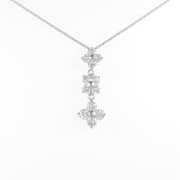 【リメイク】K18WG フラワー ダイヤモンドネックレス