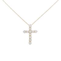 【リメイク】K18YG クロス ダイヤモンドネックレス