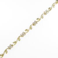 18KYG フラワー ダイヤモンドブレスレット