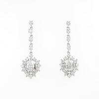 K14WG ダイヤモンドピアス 0．466ct・0．470ct・E?F・VS1?SI1・ペアシェイプ