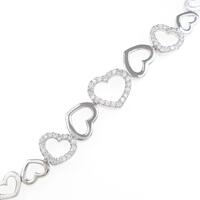 K18WG ハート ダイヤモンドブレスレット