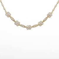 18KYG フラワー ダイヤモンドネックレス