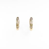 K18YG スリーストーン ダイヤモンドピアス