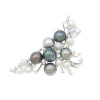 K18WG パールブローチ