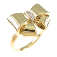 K18YG リボン ダイヤモンドリング