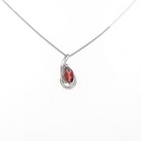 K18WG ガーネットネックレス
