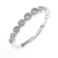 K18WG ハーフエタニティ ダイヤモンドリング